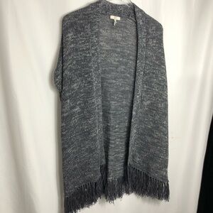 Joie Women's Gray Sona Fringe Poncho 0530